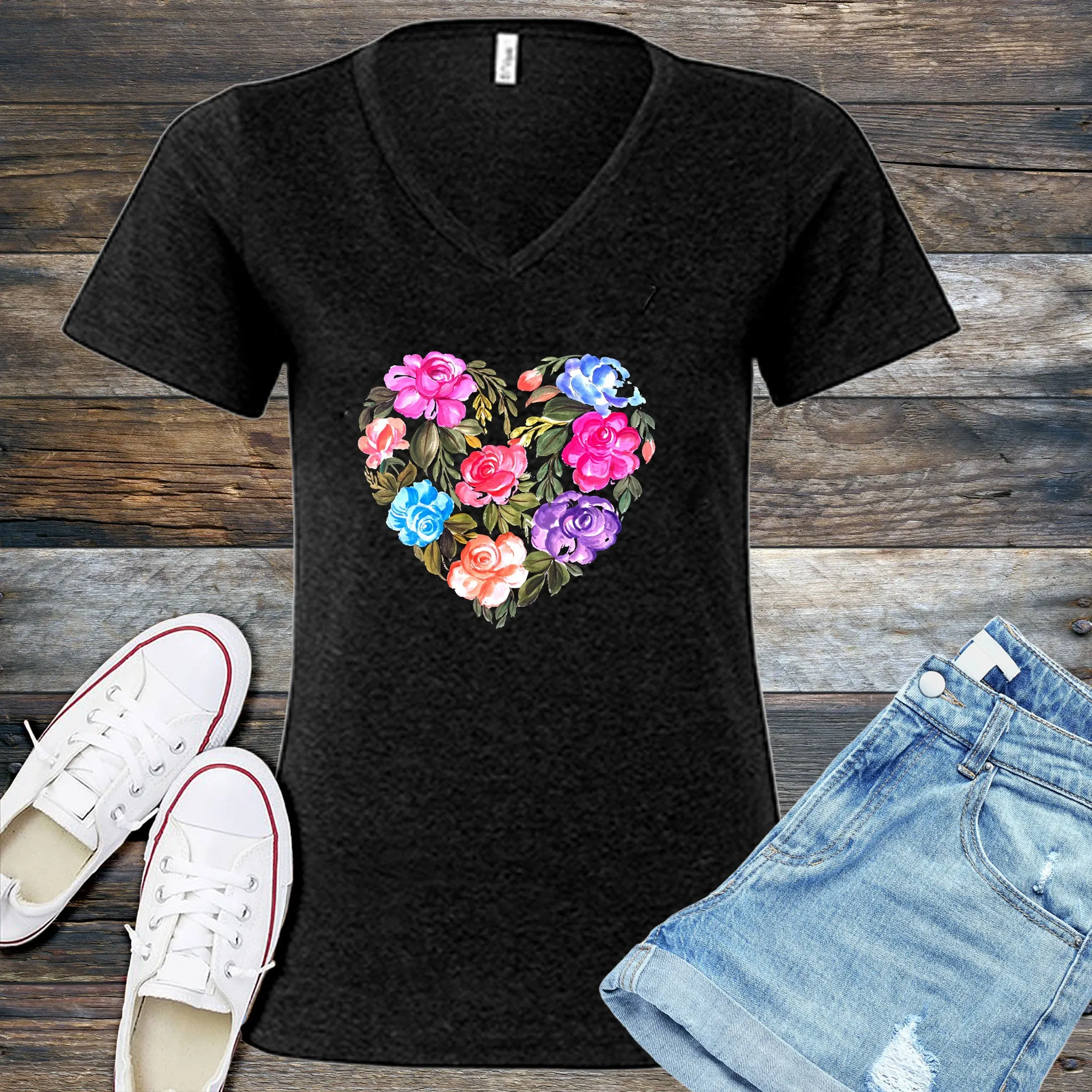Heart Of Roses V-Neck