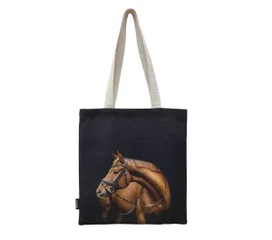 house of Omaya Horse Print Cotton Canvas Tote Bag 34×36 Cms