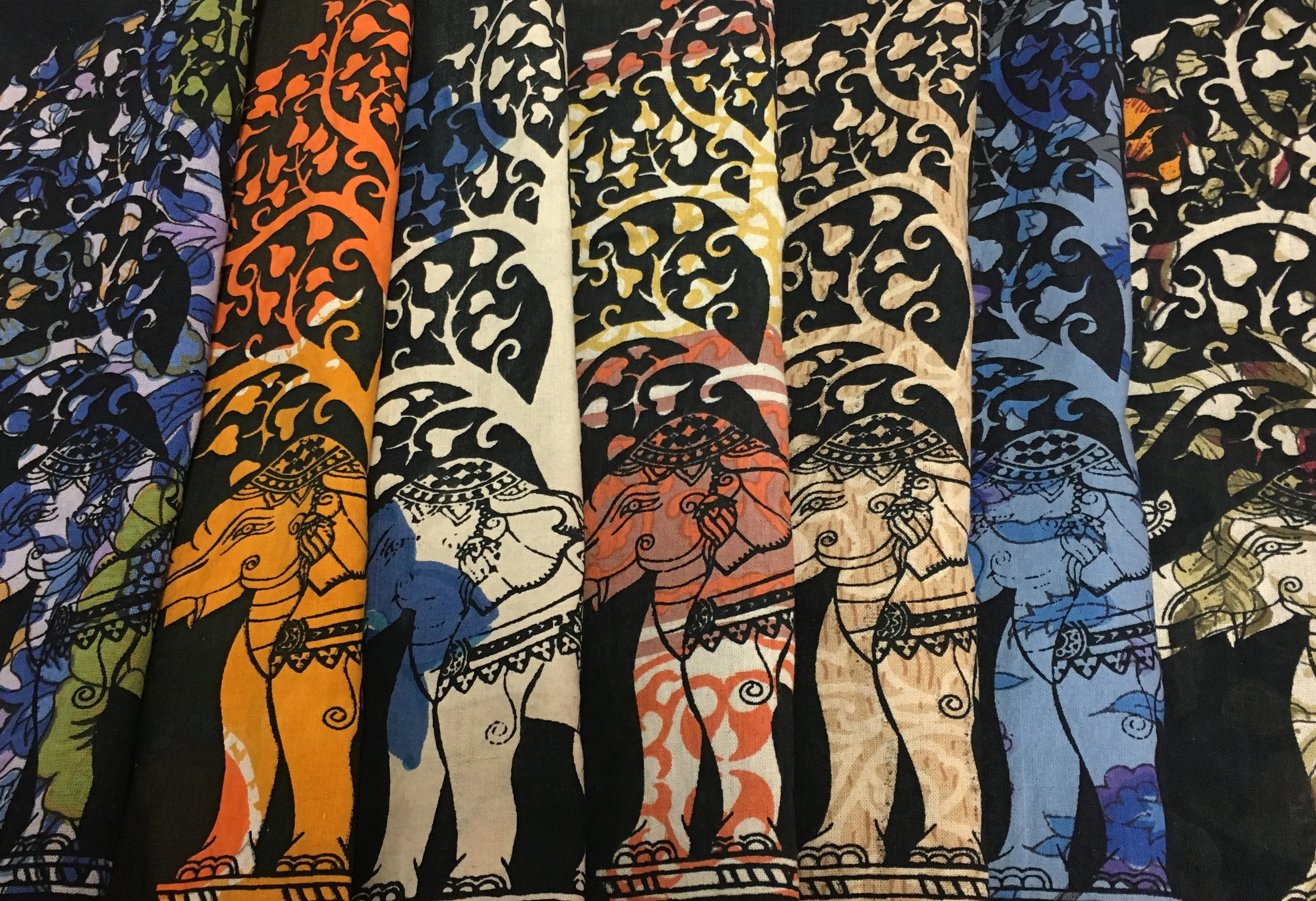 Indian Ethnic Block Printing Elephant Tree Design Shopping Cotton Tote Bag