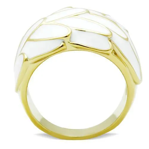 IP Gold(Ion Plating) Brass Ring with No Stone for Women Style GL005