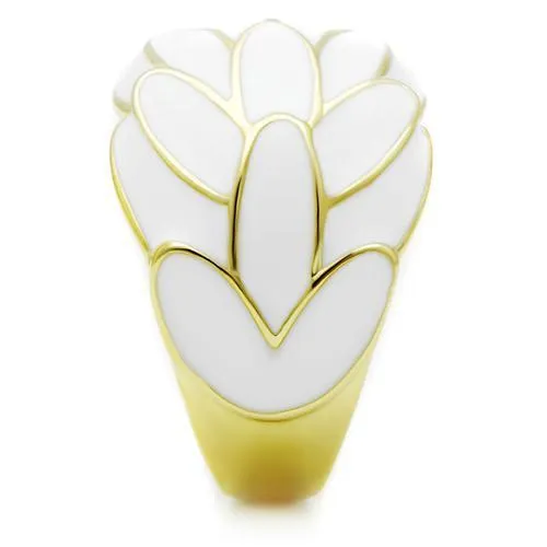 IP Gold(Ion Plating) Brass Ring with No Stone for Women Style GL005