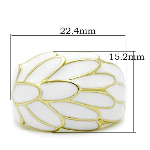 IP Gold(Ion Plating) Brass Ring with No Stone for Women Style GL005