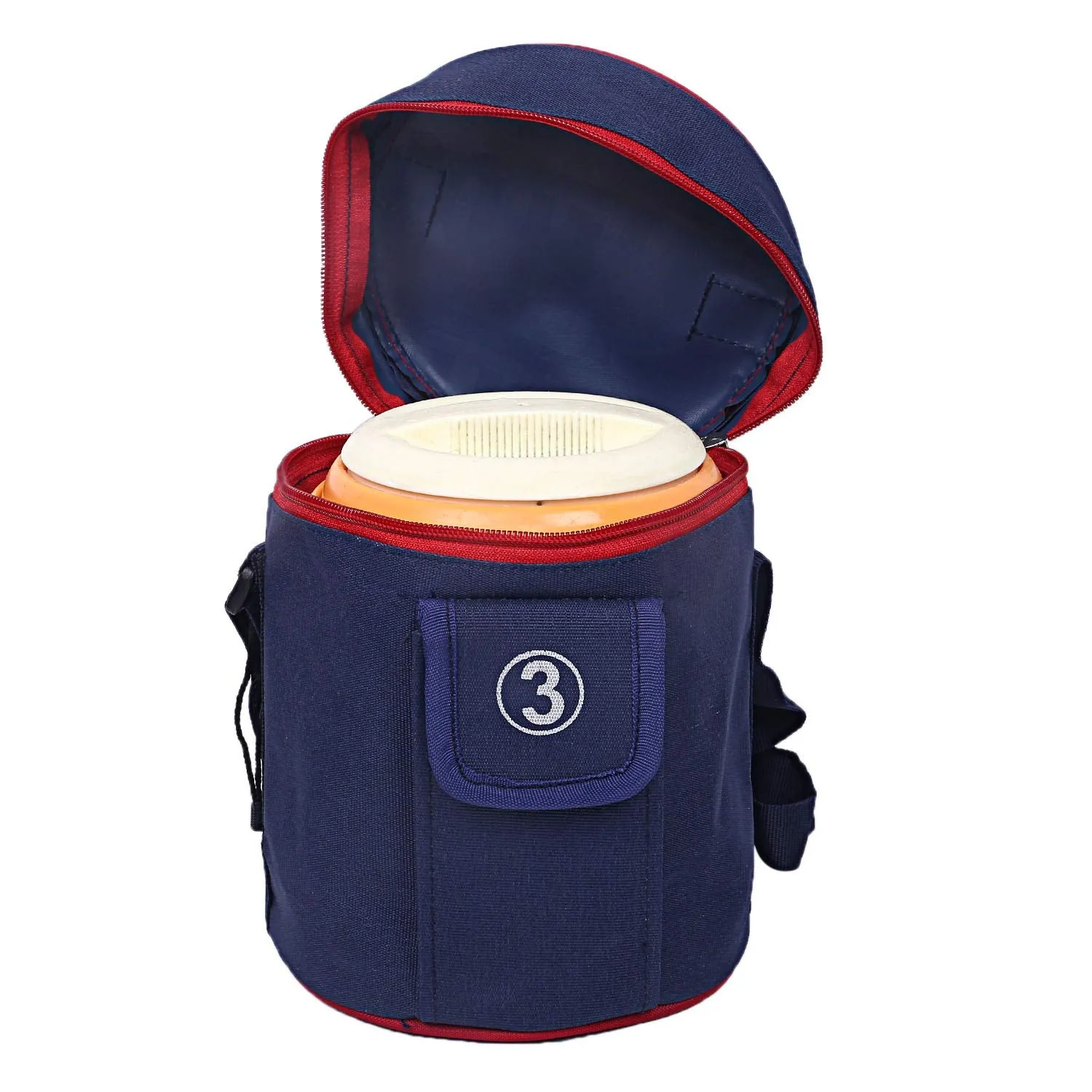 Kuber Industries 2 Piece Canvas Lunch Bag, Blue (Suitable for 3 Compartment)-CTKTC25999