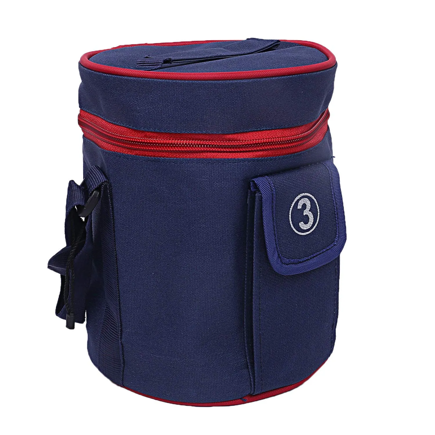 Kuber Industries 2 Piece Canvas Lunch Bag, Blue (Suitable for 3 Compartment)-CTKTC25999
