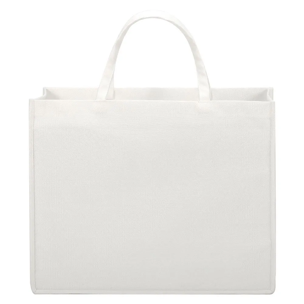 Linen Tote Bag White - 43 x 34 x 19 cm