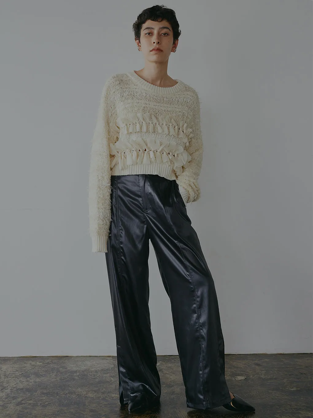 LUSTER STRAIGHT SLIT PANTS