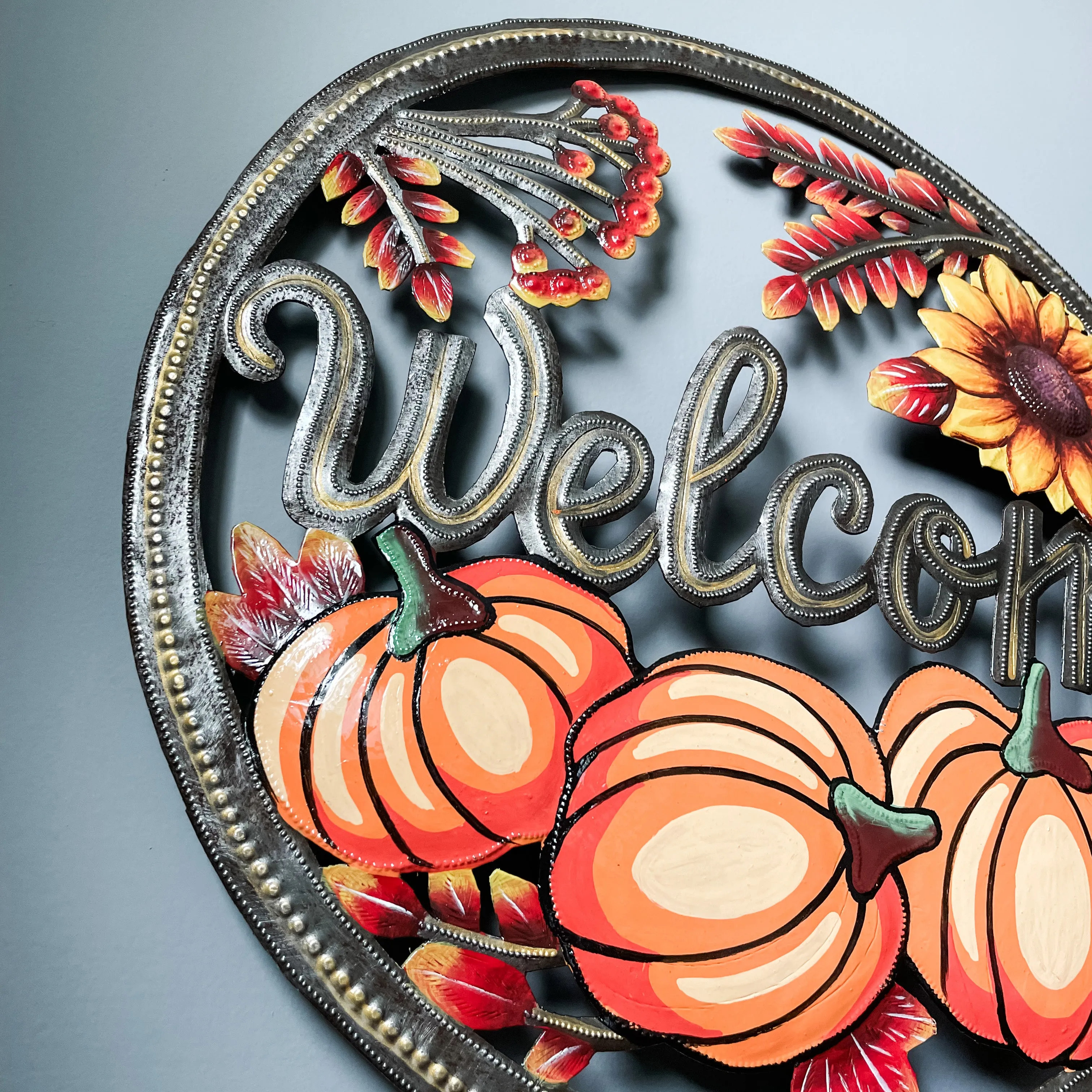 Metal Welcome Wreath