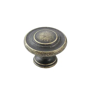 Momo Handles Florencia Concentric Knob 33mm Antique Brass