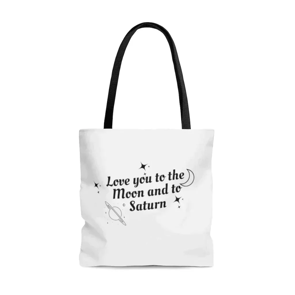Moon and Saturn Tote Bag | Reusable Canvas Bag | Song Lyrics Grocery Bag | Reusable Gift | Taylor Fan Bag | I Love Taylor Gift
