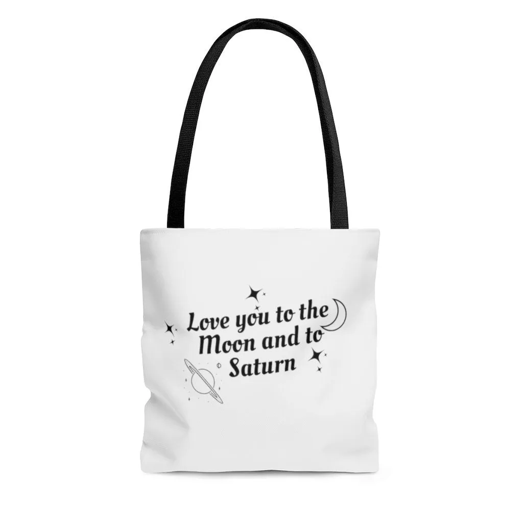 Moon and Saturn Tote Bag | Reusable Canvas Bag | Song Lyrics Grocery Bag | Reusable Gift | Taylor Fan Bag | I Love Taylor Gift