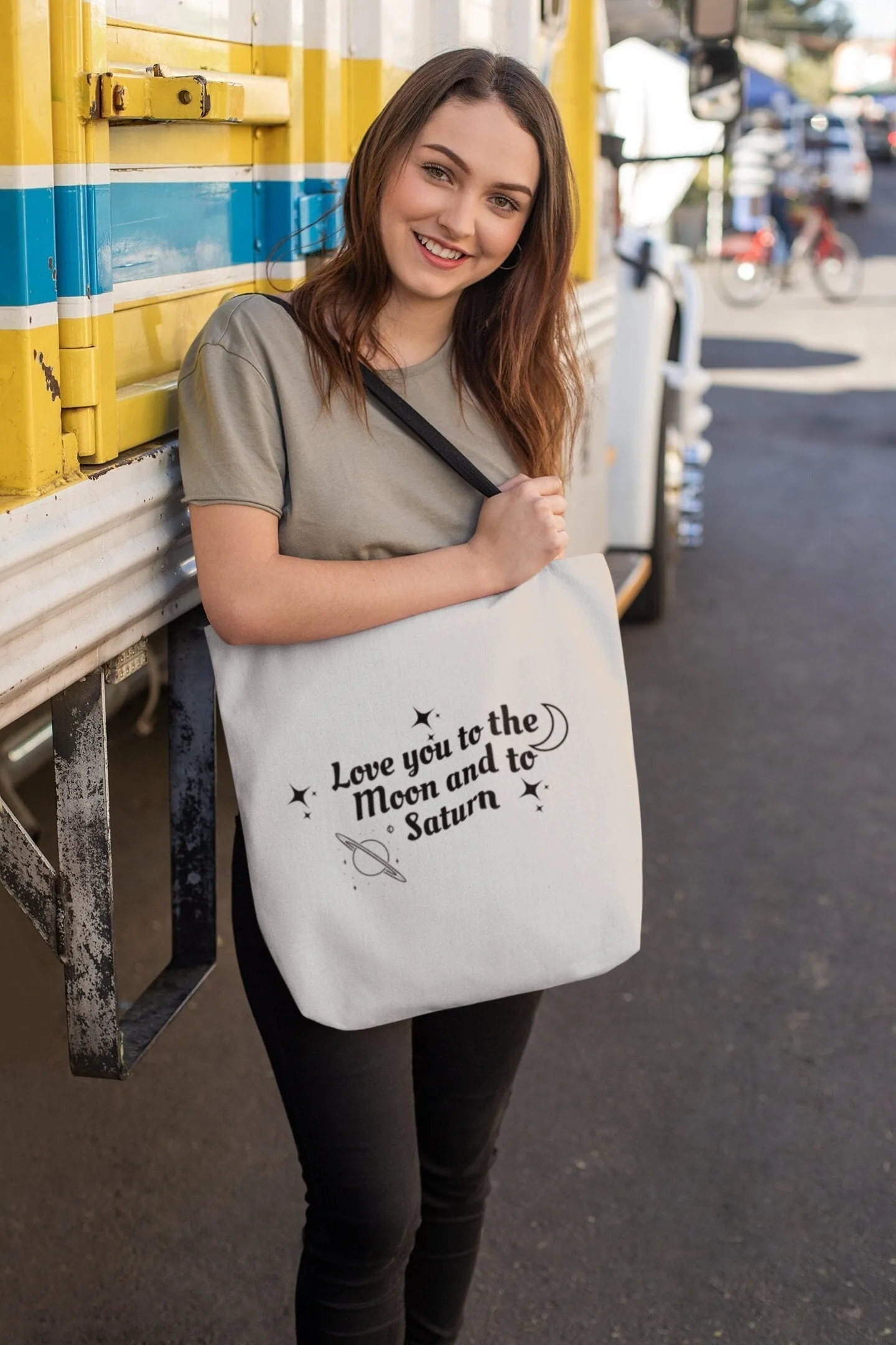Moon and Saturn Tote Bag | Reusable Canvas Bag | Song Lyrics Grocery Bag | Reusable Gift | Taylor Fan Bag | I Love Taylor Gift
