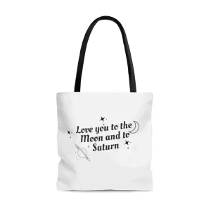 Moon and Saturn Tote Bag | Reusable Canvas Bag | Song Lyrics Grocery Bag | Reusable Gift | Taylor Fan Bag | I Love Taylor Gift