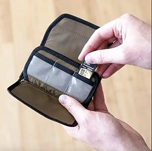 NOMATIC McKinnon Memory Card Case- Durable SD Memory Card Protective Holder, Fits 6 SD & 2 C-Fast Cards with Zipper Pocket for Mini-SD