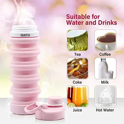 ONTA Collapsible Water Bottle- BPA Free Silicone Foldable Water Bottle