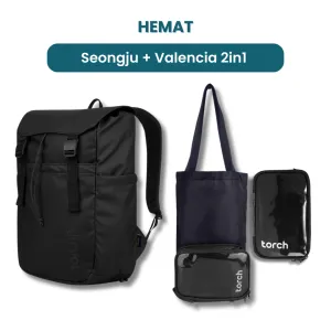 Paket Hemat - Seongju Daypack 19L   Valencia 2 in 1 (Waist Bag & Tote Bag)