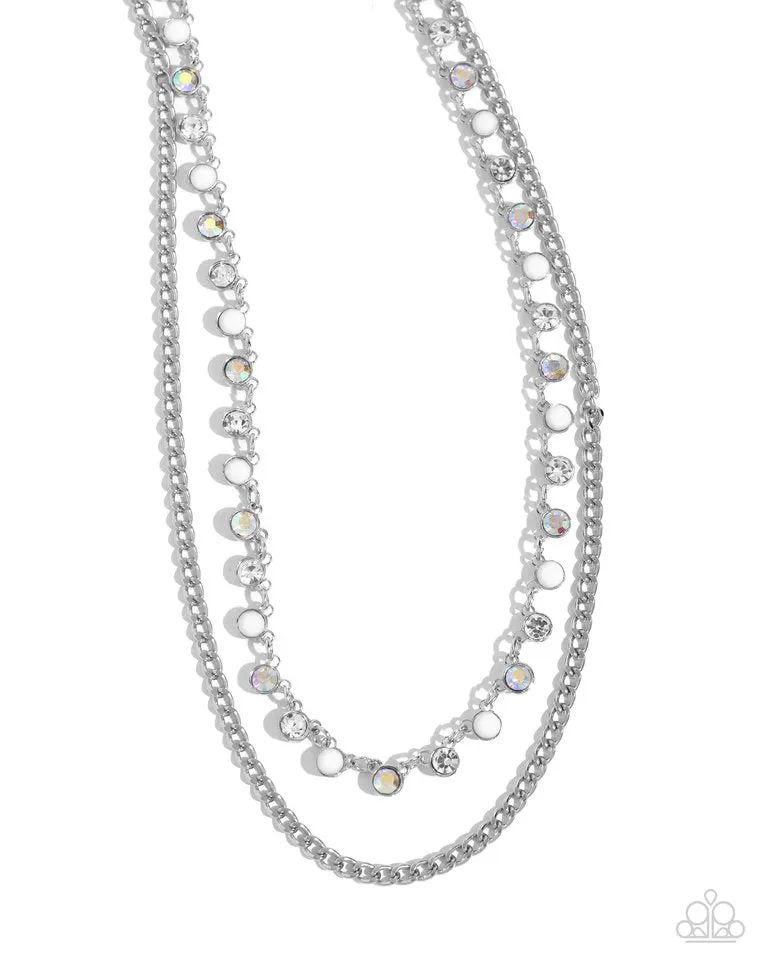Paparazzi Necklace ~ Delicate Dame - White
