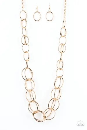 Paparazzi Necklace ~ Elegantly Ensnared - Gold