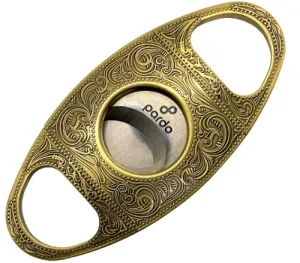 Pardo Cigar Cutter Engraved Stainless Steel - Silver - Straight Cut, Double Blade