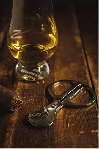 Pardo Cigar Scissors Cutter, Stainless Steel Guillotine Double Blade Straight Cut