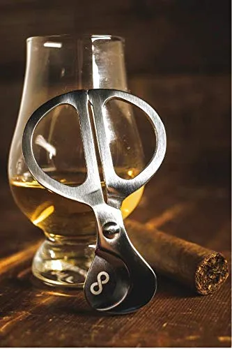 Pardo Cigar Scissors Cutter, Stainless Steel Guillotine Double Blade Straight Cut