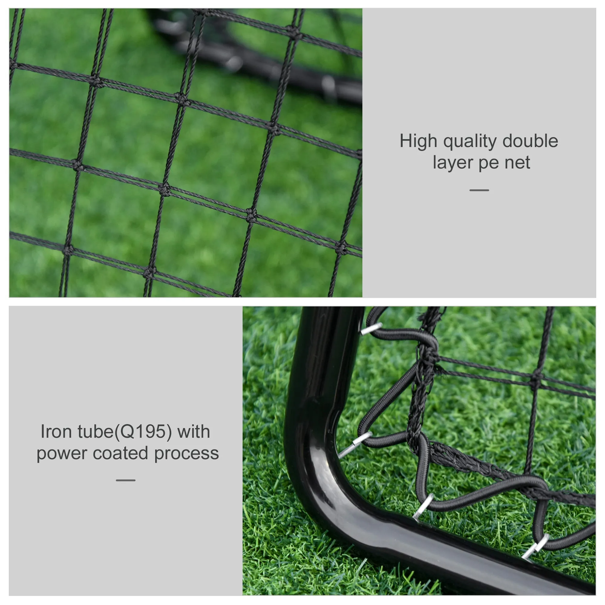 PE Mesh Double-Sided Outdoor Rebounder Net Black