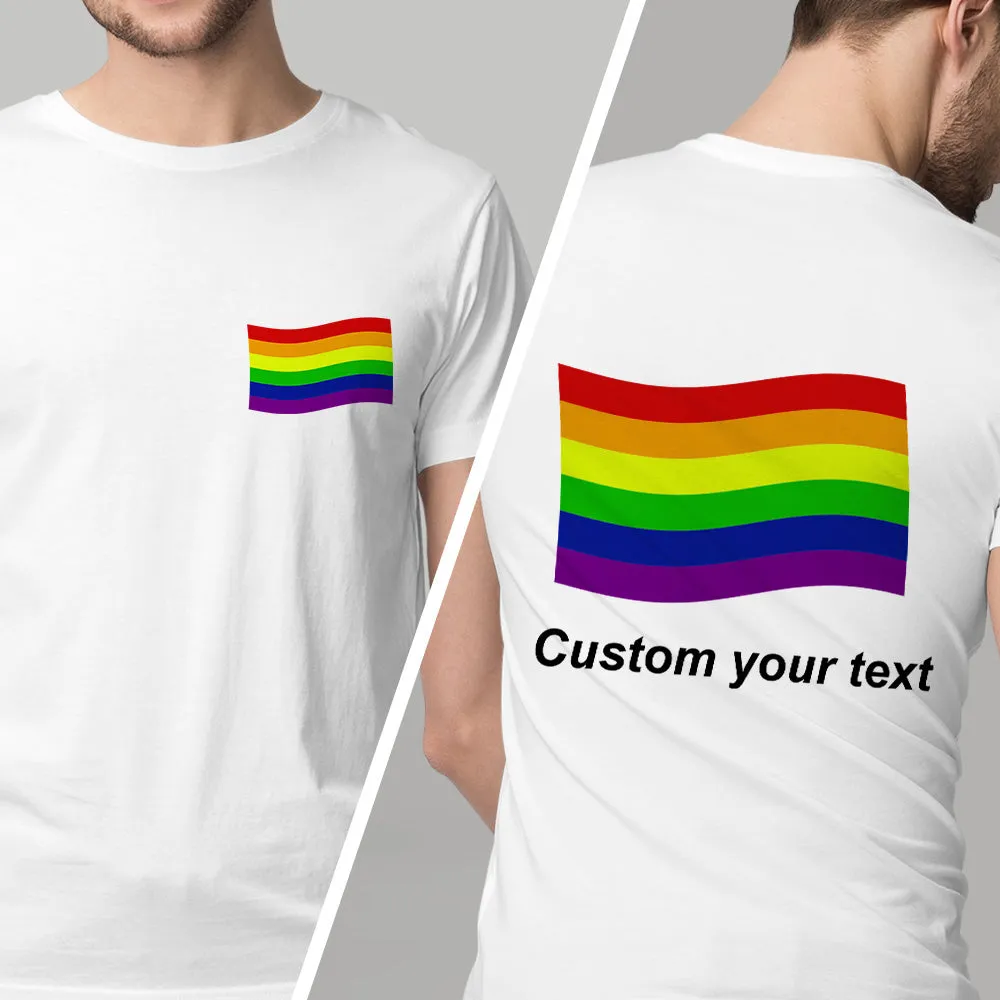 Personalised Gay Pride T-Shirt LGBTQ Rainbow Flag Shirt Gift for Pride Month