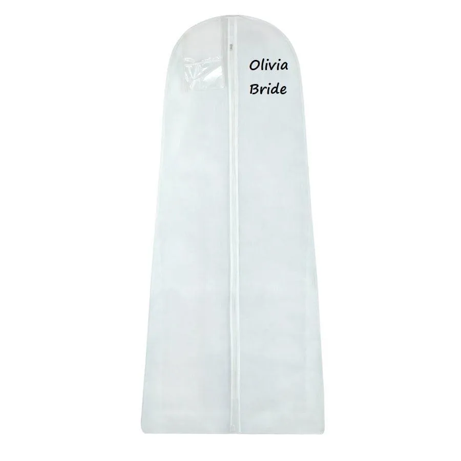 Personalised Wedding Dress Cover Bags with 8" Gusset