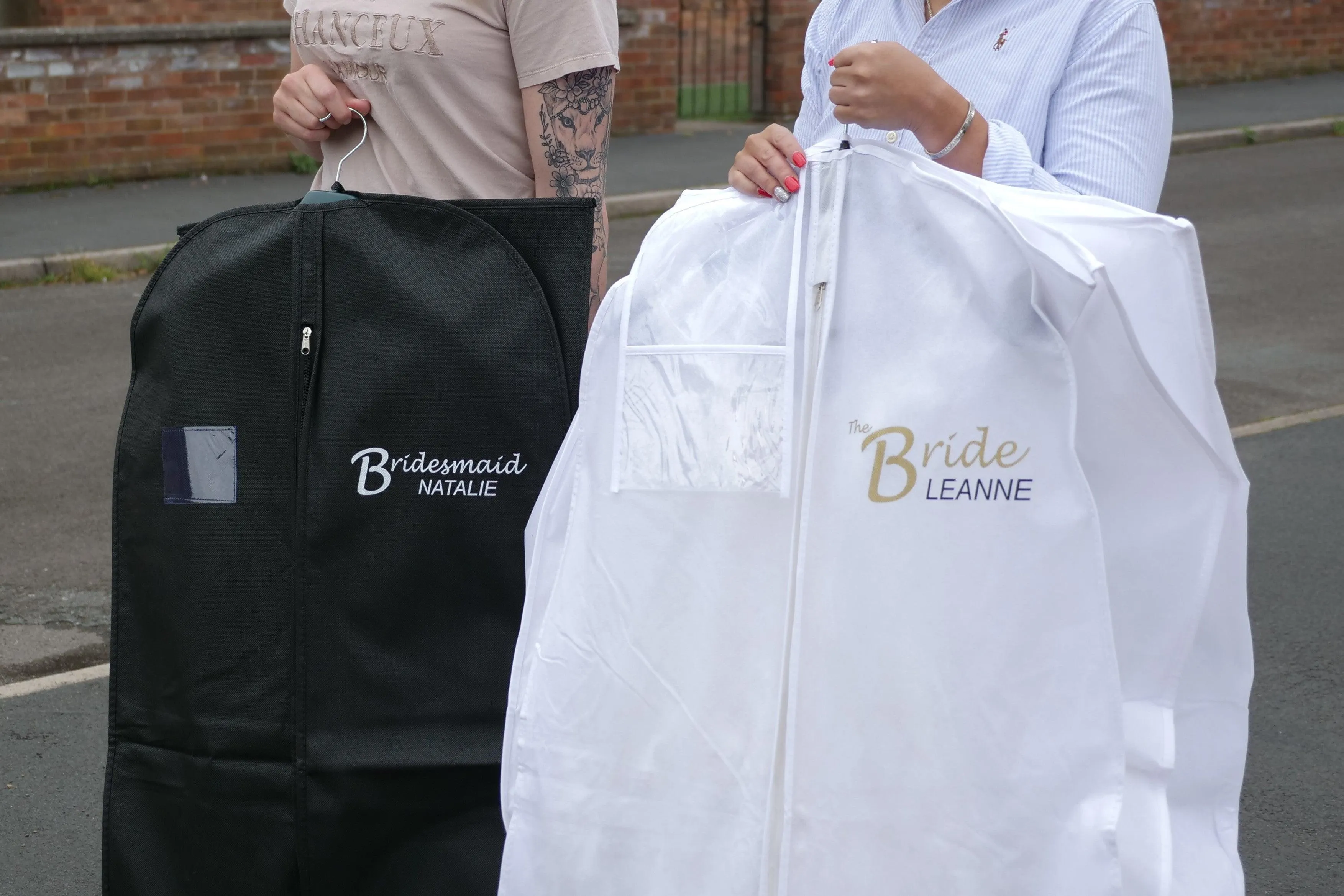 Personalised Wedding Dress Cover Bags with 8" Gusset