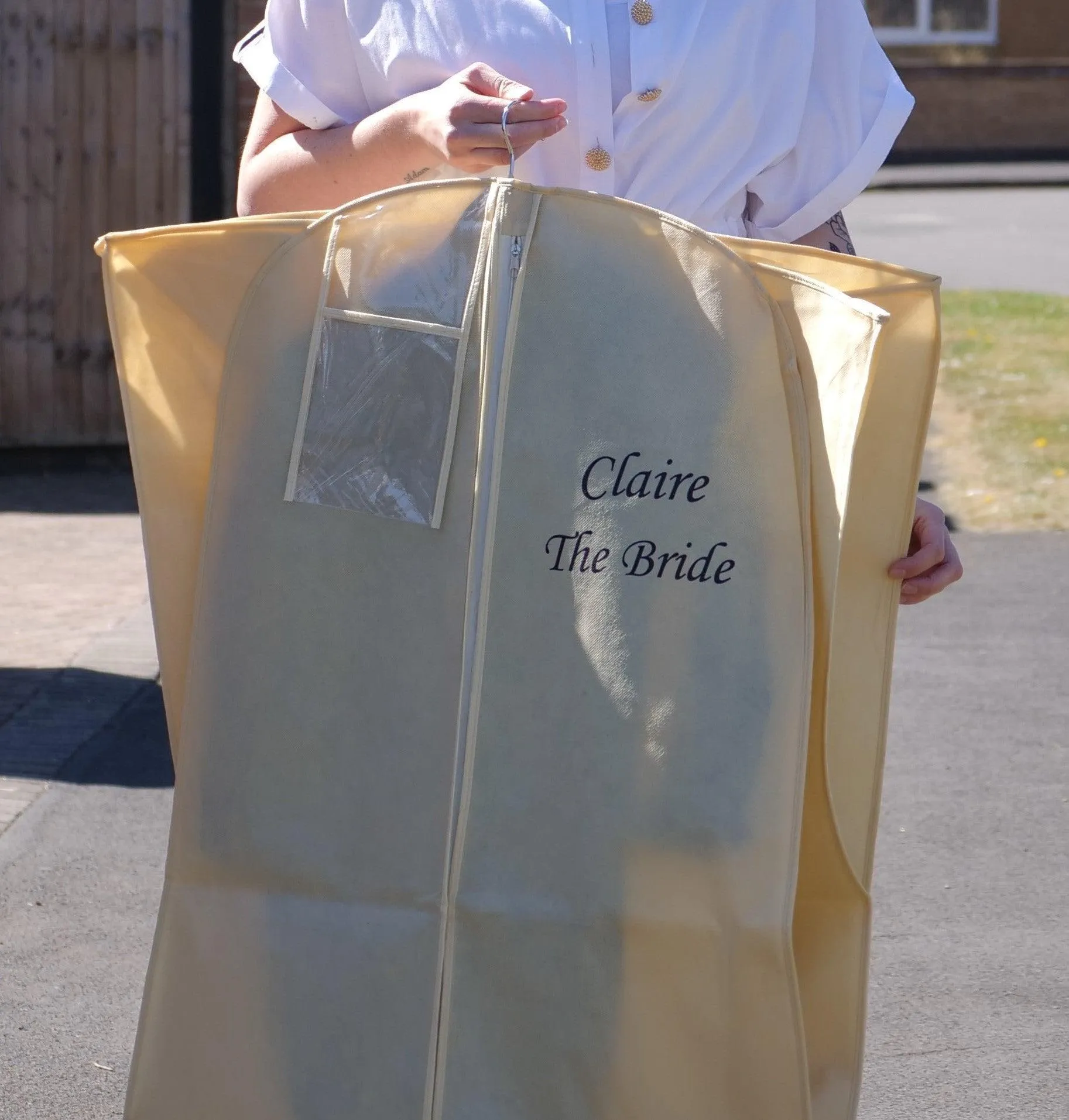 Personalised Wedding Dress Cover Bags with 8" Gusset