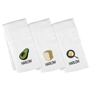 Personalized Emoji Burp Cloth - 3 Pack Avocado Toast
