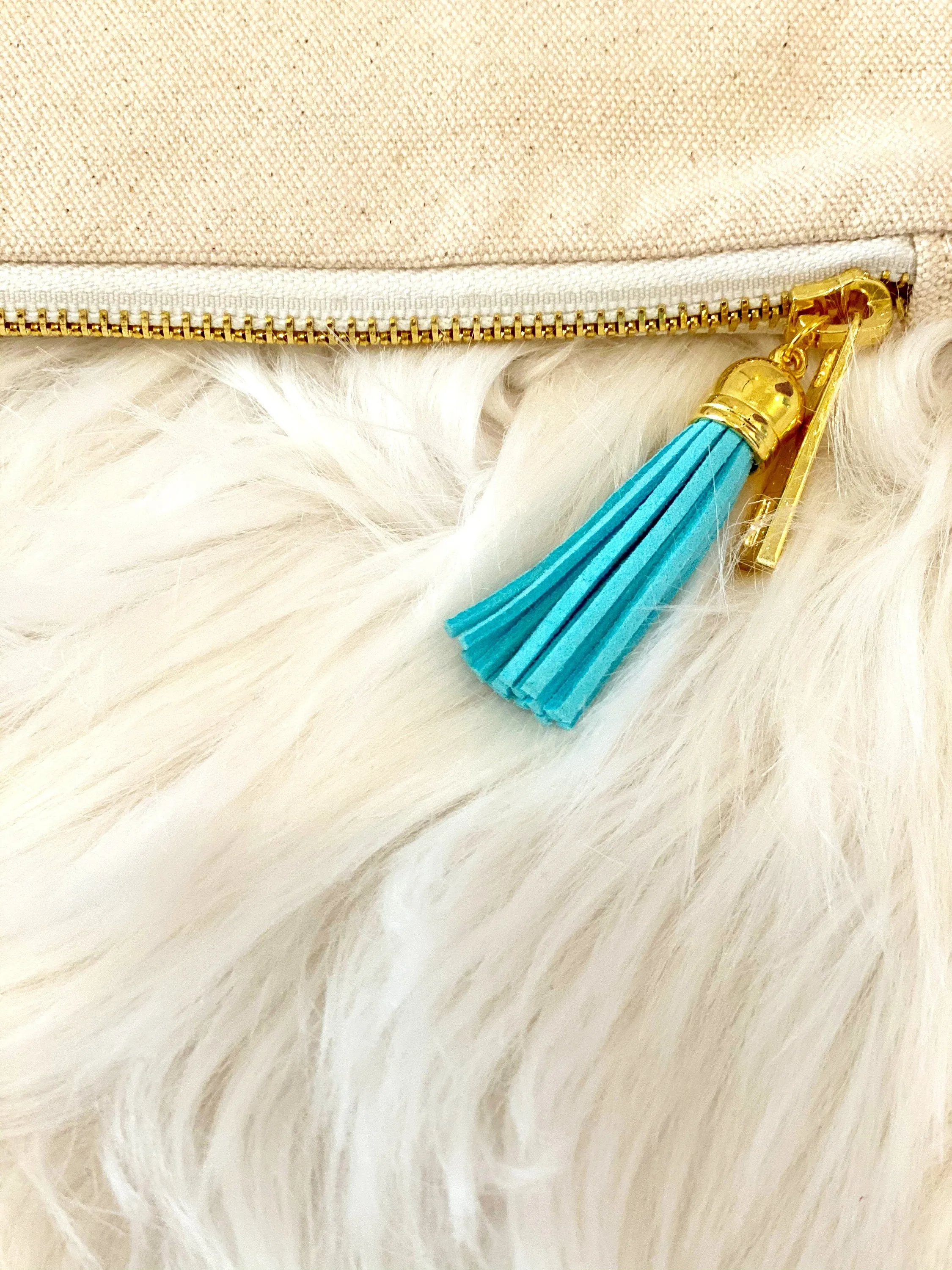 Personalized Makeup Bag with Tassel, Custom Name Make Up Bag, Best Friend Gift, Bridesmaids Gift,