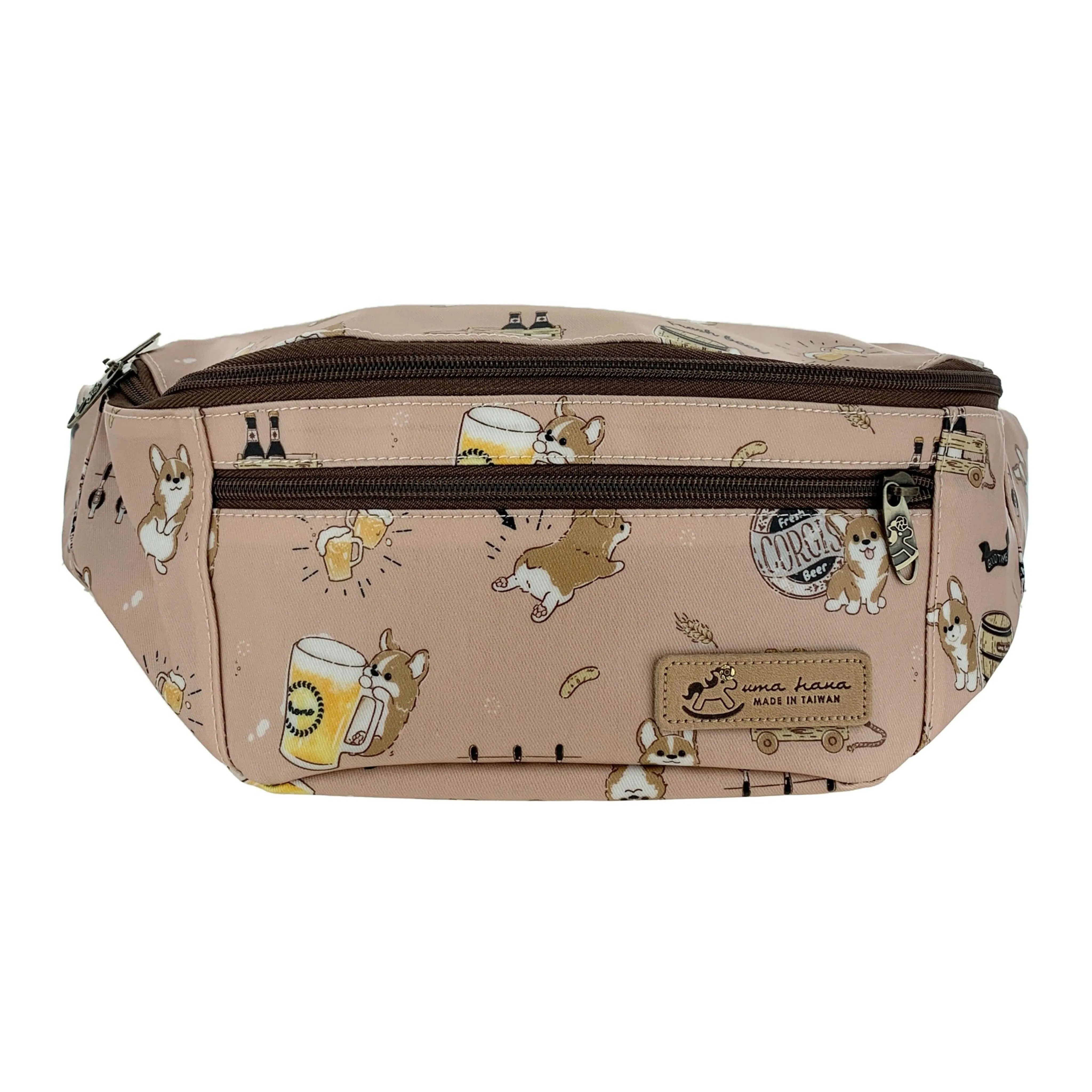 Pink Beer Corgi Fanny Pack