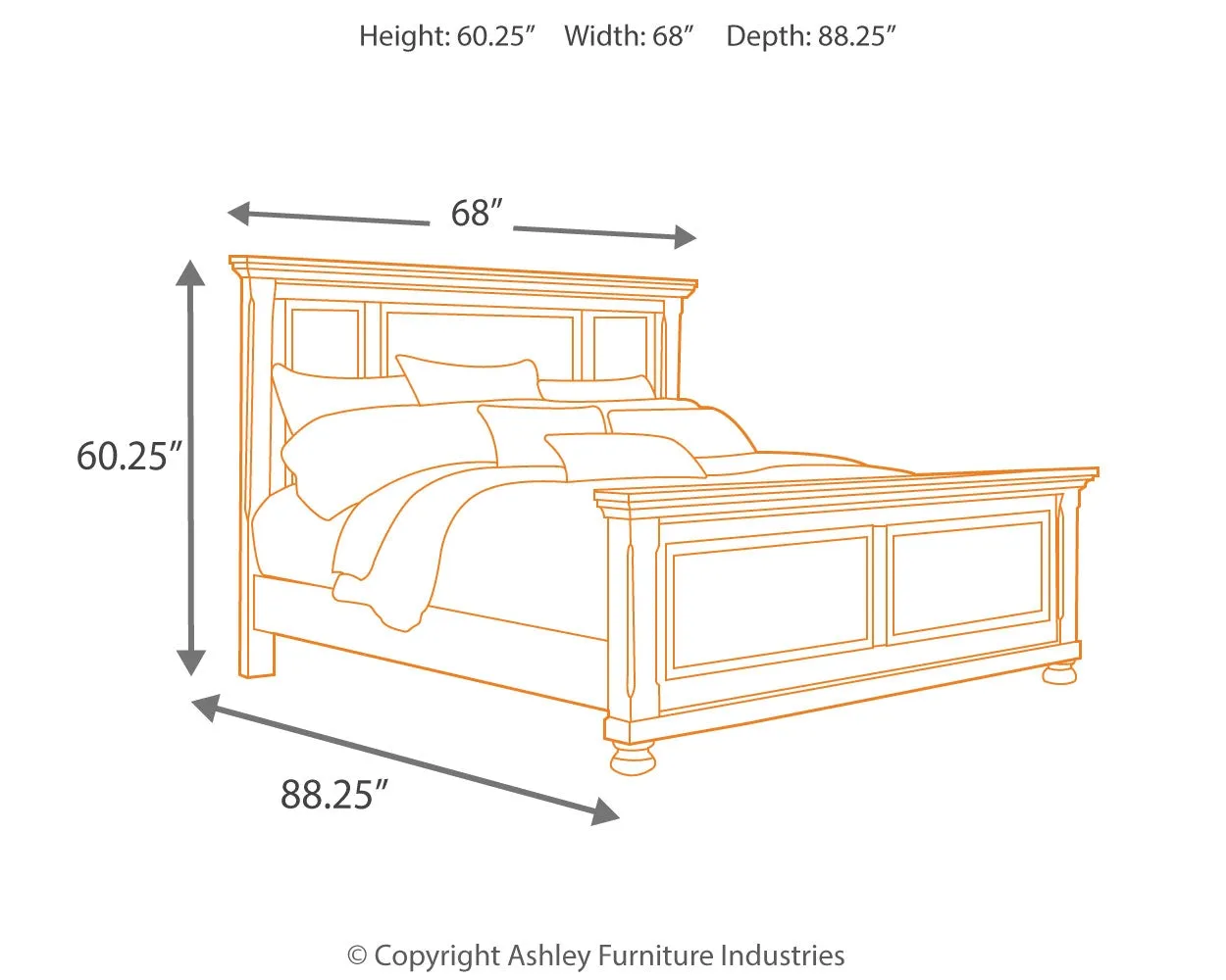 Porter Queen Panel Bed with Mirrored Dresser and Chest