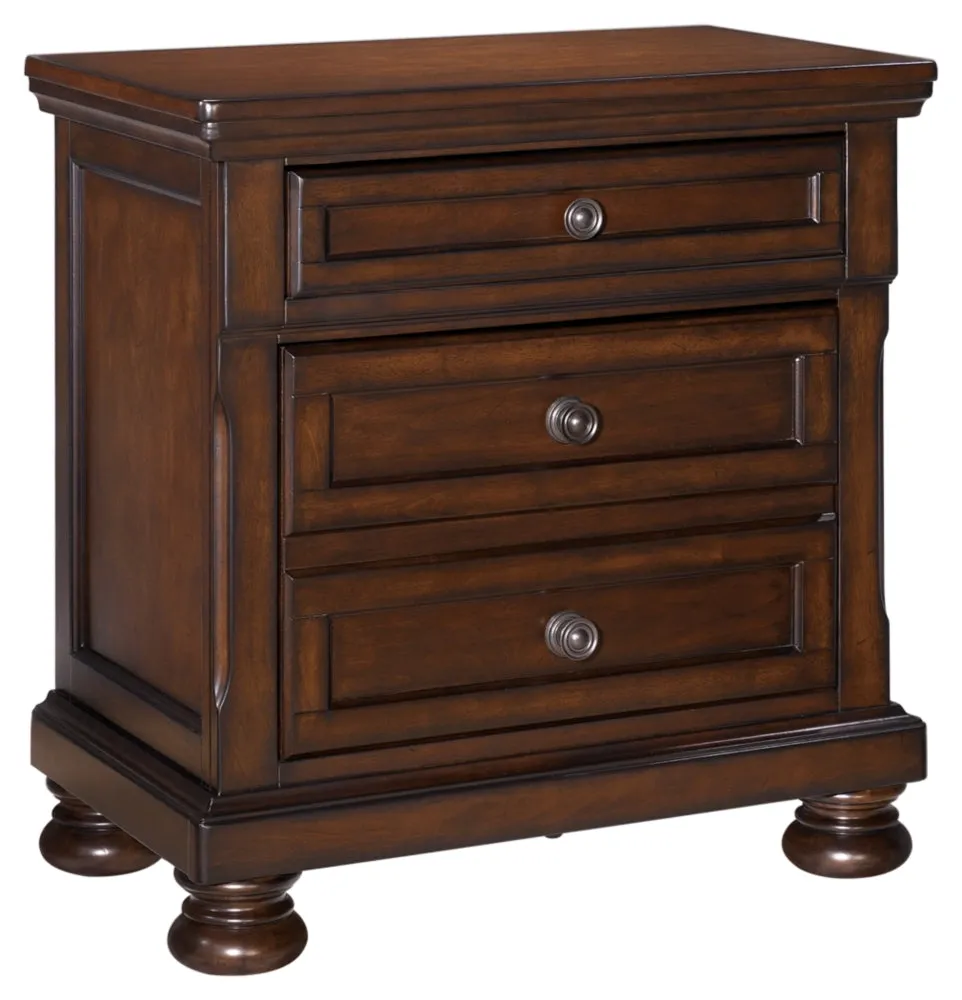 Porter Queen Sleigh Bed with Mirrored Dresser, Chest and 2 Nightstands