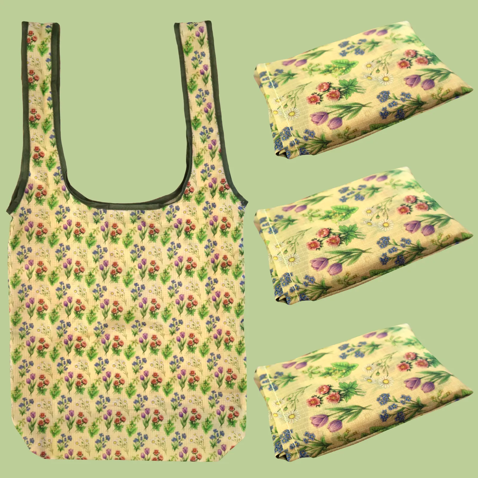 "Dainty Flowers" Reusable Bag Bundle - 4 Pieces