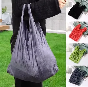 Reusable Foldable Shopping Bag - Rose Red