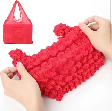 Reusable Foldable Shopping Bag - Rose Red