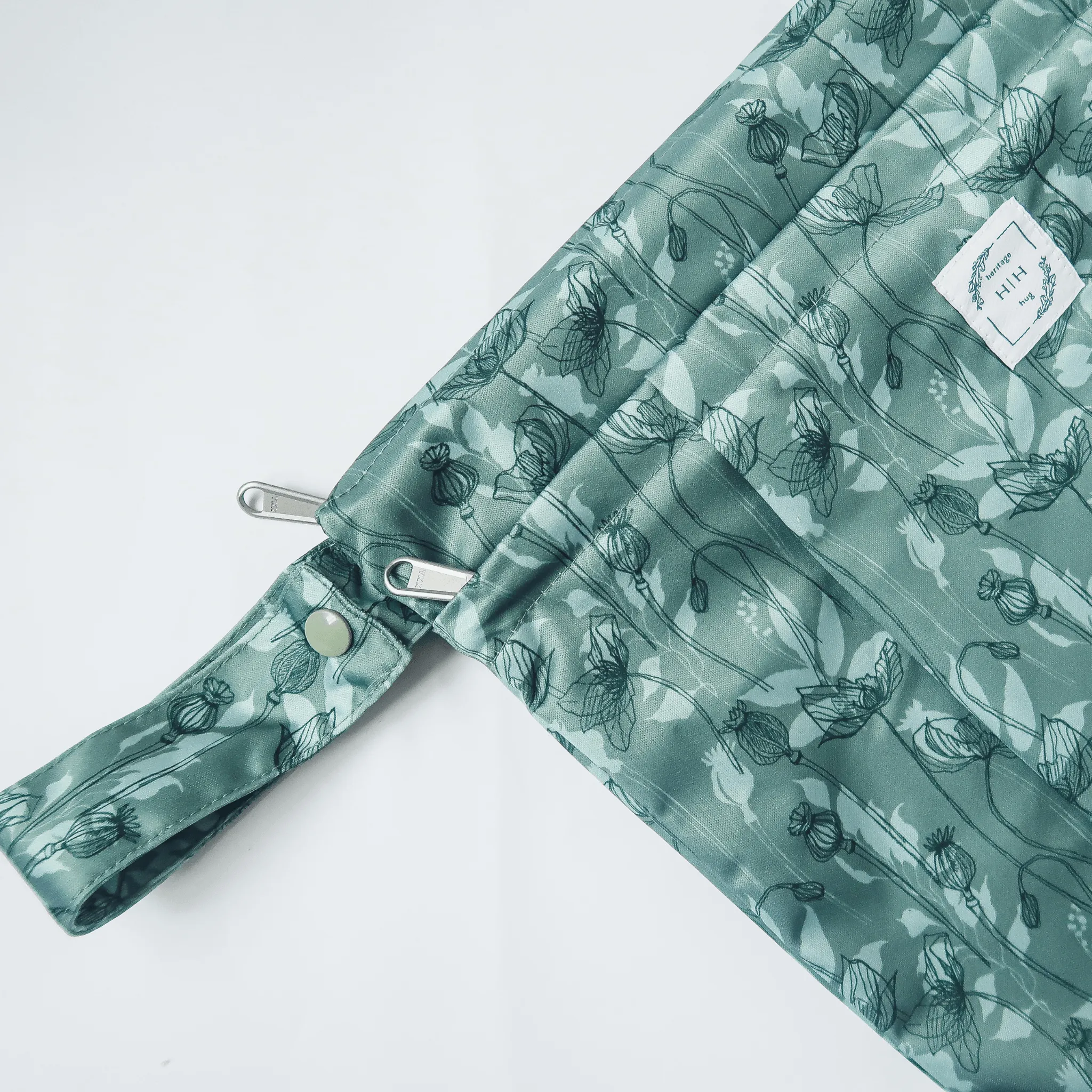 Reusable Wetbag Teal Poppies