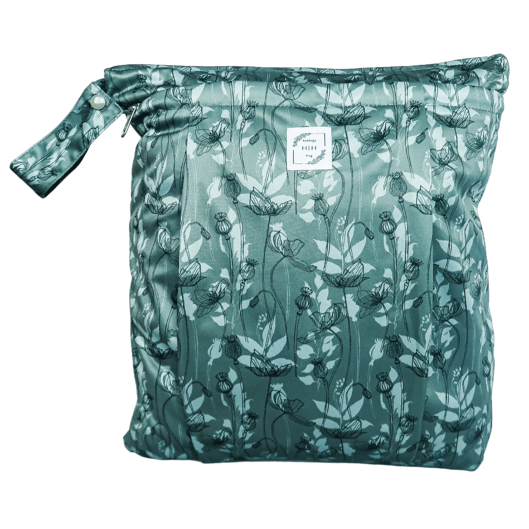 Reusable Wetbag Teal Poppies