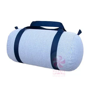 Sailboat Seersucker Medium Duffle Bag with Personalization