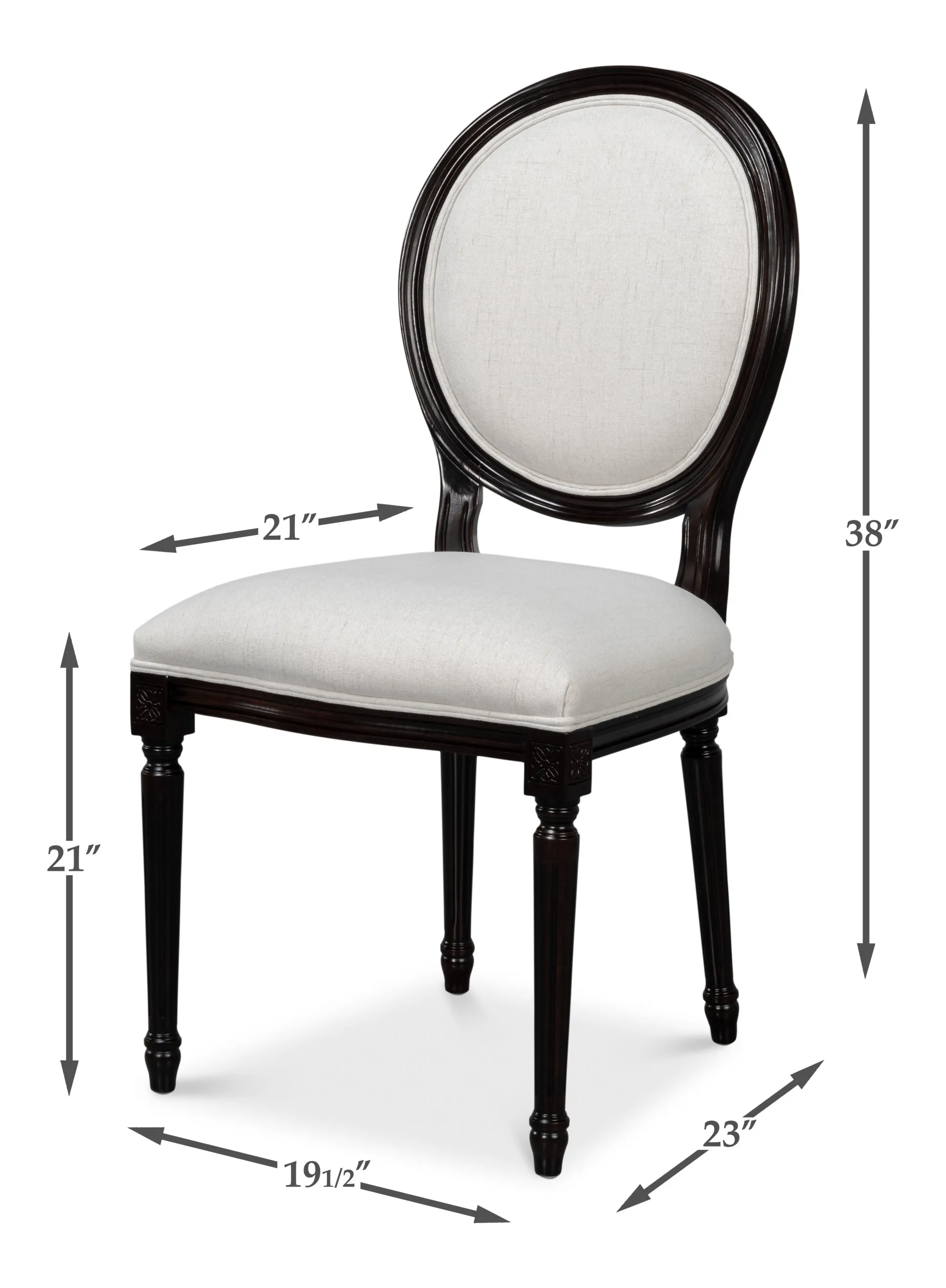 Sarreid - Oval Side Chair - Brown - Traditional - set of 2