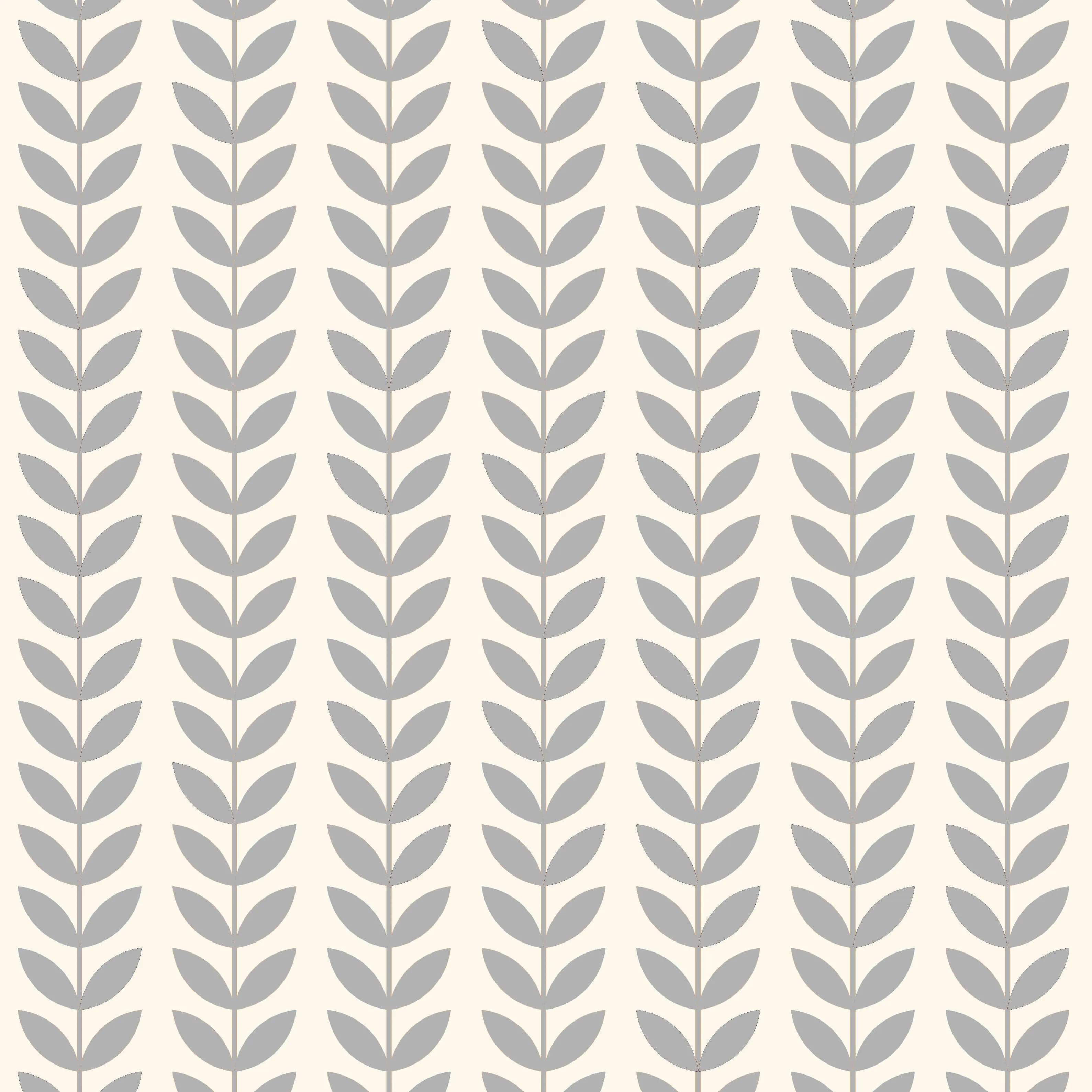 Scandi Stem Cotton Curtain Fabric - Grey