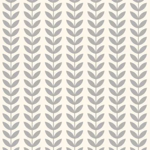 Scandi Stem Cotton Curtain Fabric - Grey