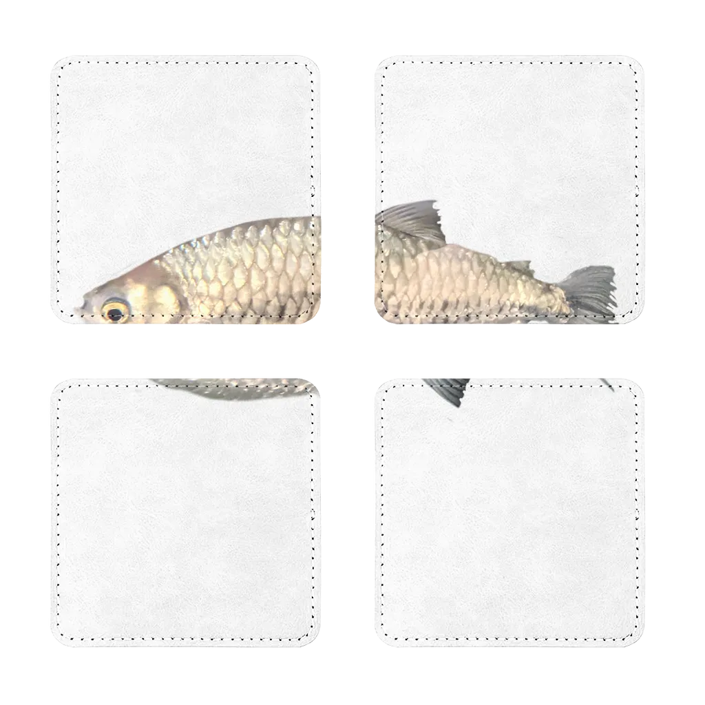 Silver Fish Sublimation Coasters Pack of Four