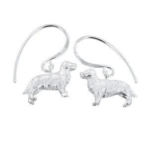 Silver Retriever Drop Earrings