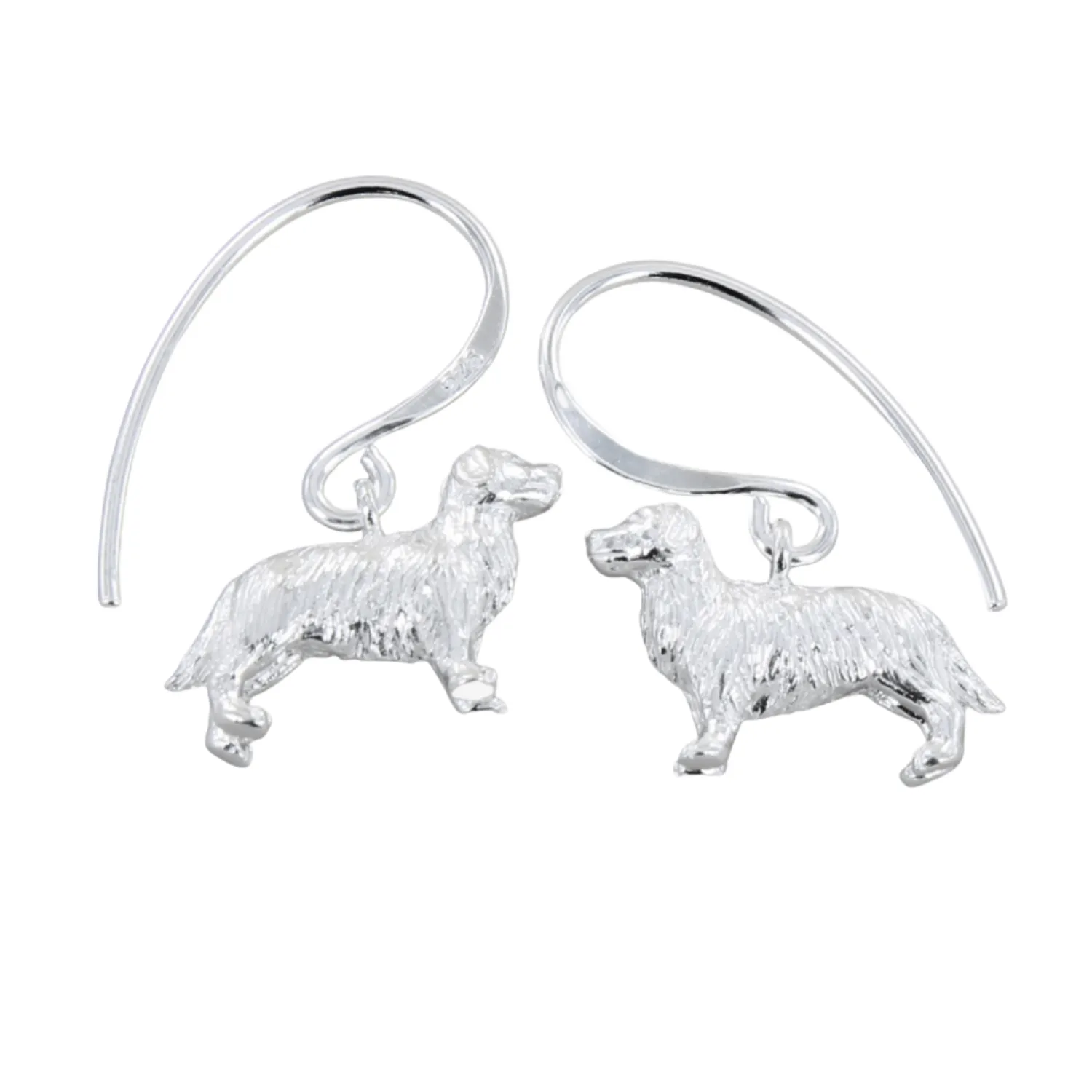 Silver Retriever Drop Earrings