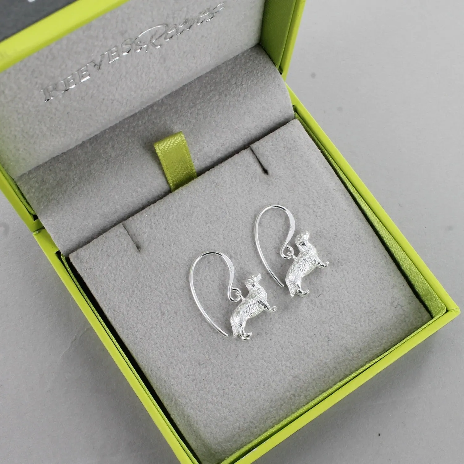 Silver Retriever Drop Earrings