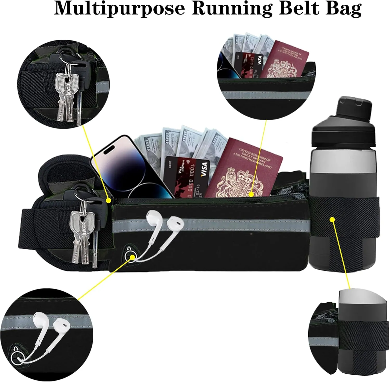 Slim Fitness Waist Bag with Pocket – Perfect for Running, Hiking, Cycling, and Gym Workouts!