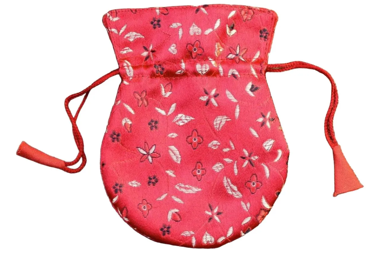 Small Red Silk Mala Bag