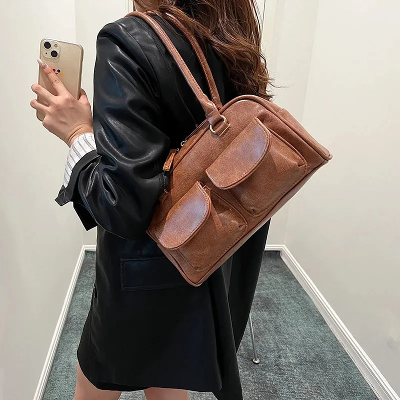 Small Shoulder Bag with Pockets